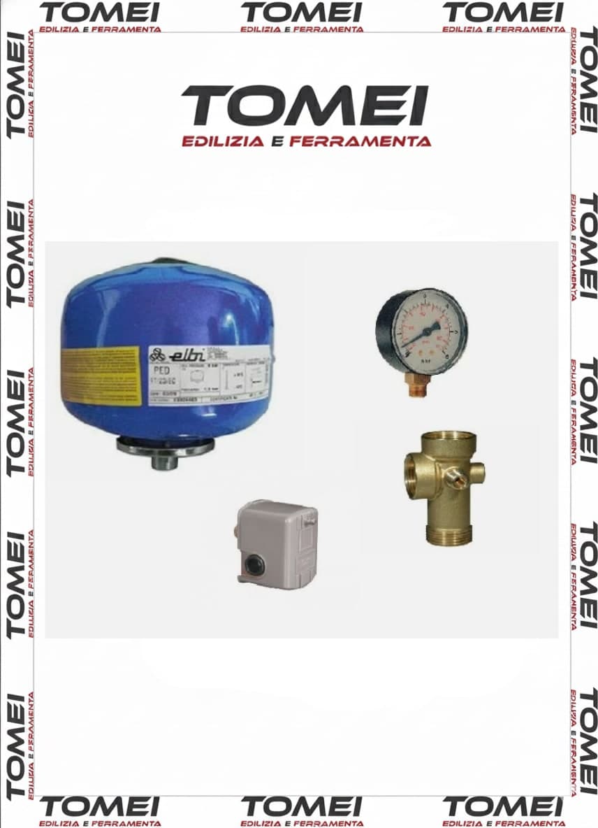 Idro Kit Idrosfera ELBI 24Lt Pressostato Manometro Raccordo Tee 5 Vie Autoclave - 70