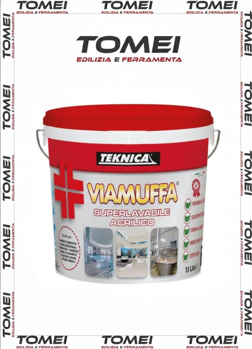 IDROPITTURA SUPERLAVABILE ACRILICO VIAMUFFA LT 4 O LT 13 BIANCO PURO TEKNICA - 37