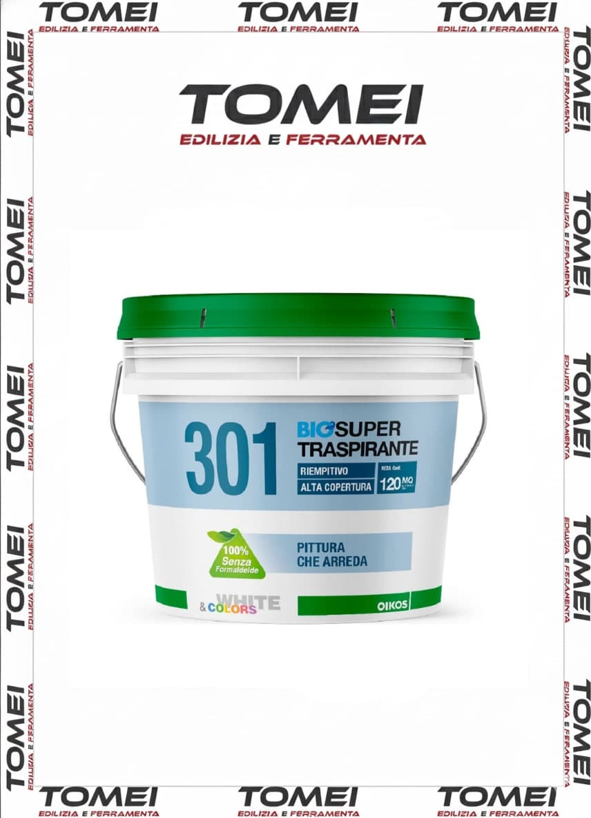 OIKOS 301 IDROPITTURA SUPER TRASPIRANTE  Alta Qualità RIEMPITIVA 4-12LT - 40