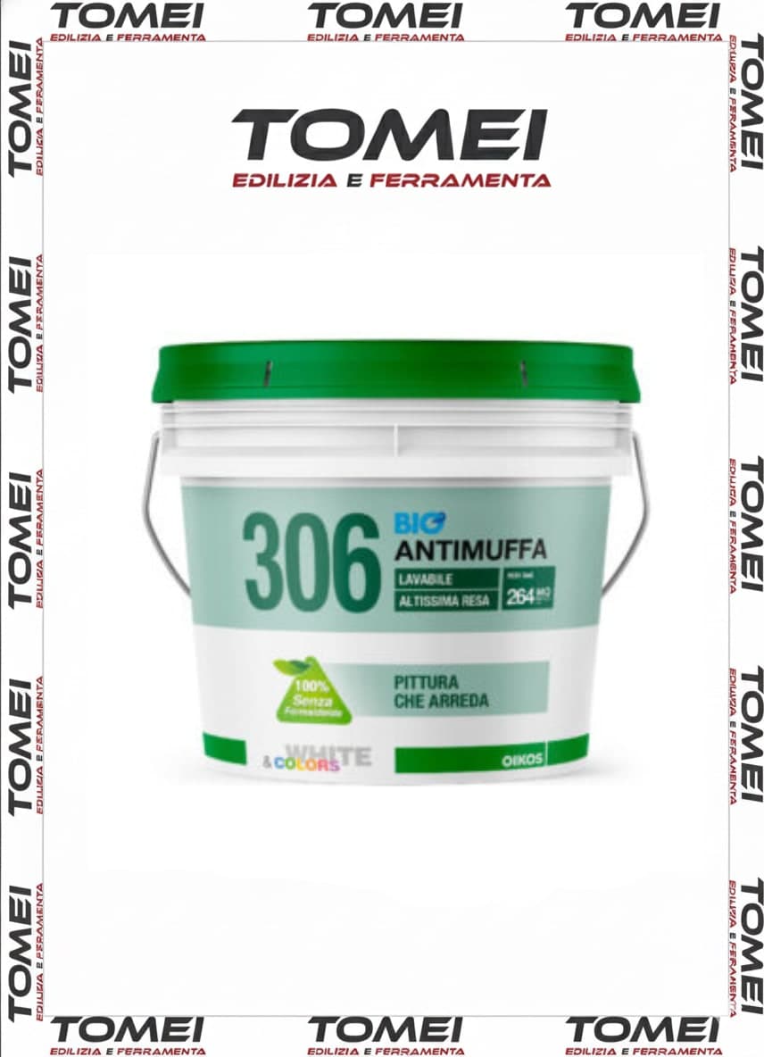 Oikos Pittura Antimuffa per interni Sanitizzante Lavabile Alta resa 306 4-12 LT - 30