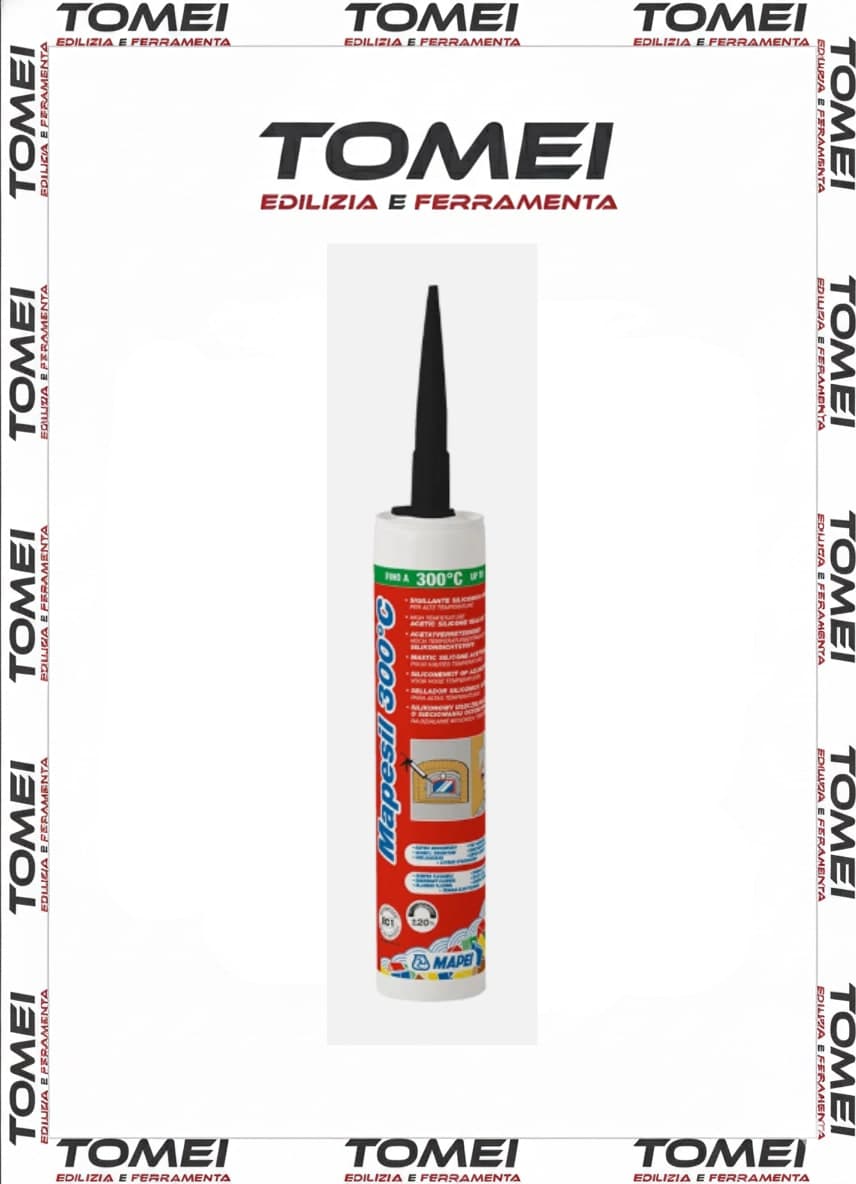 MAPEI MAPESIL 300°C SIGILLANTE SILICONICO ACETICO NERO 300 ML PER ALTE TEMPER - 41