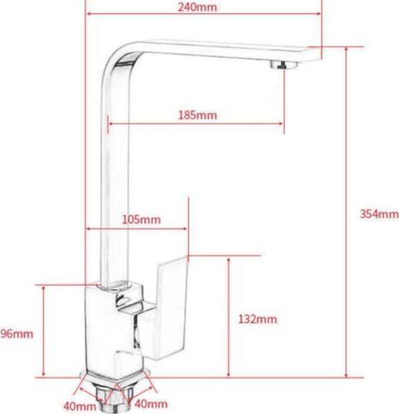 Rubinetto MISCELATORE Singapore per lavello/lavabo cucina, alto Cilvani GIREVOLE - 4