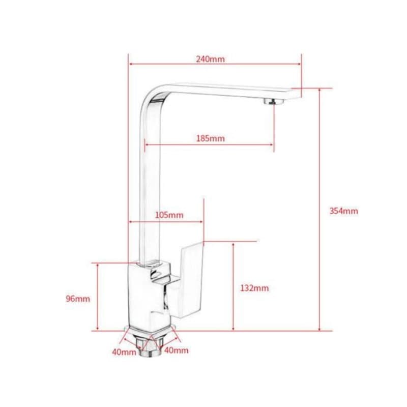 Rubinetto MISCELATORE Singapore per lavello/lavabo cucina, alto Cilvani GIREVOLE - 33