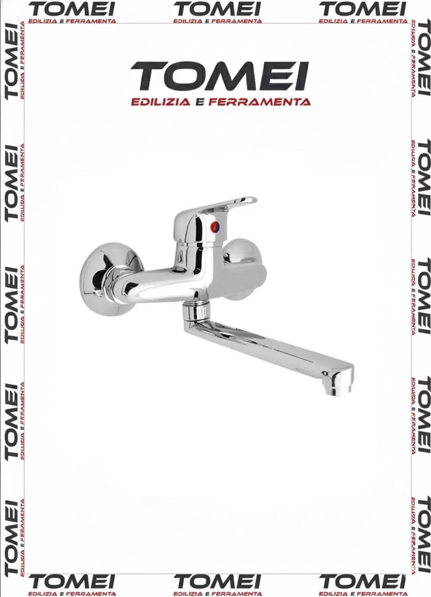 Miscelatore lavello muro Sirio Cilvani cromato erogazione orientabile - 29