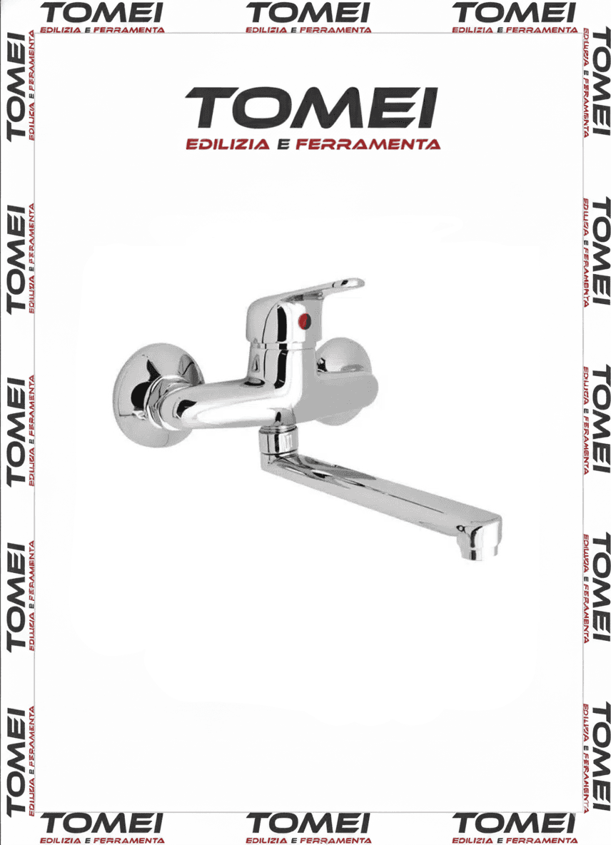 Miscelatore lavello muro Sirio Cilvani cromato erogazione orientabile - 8