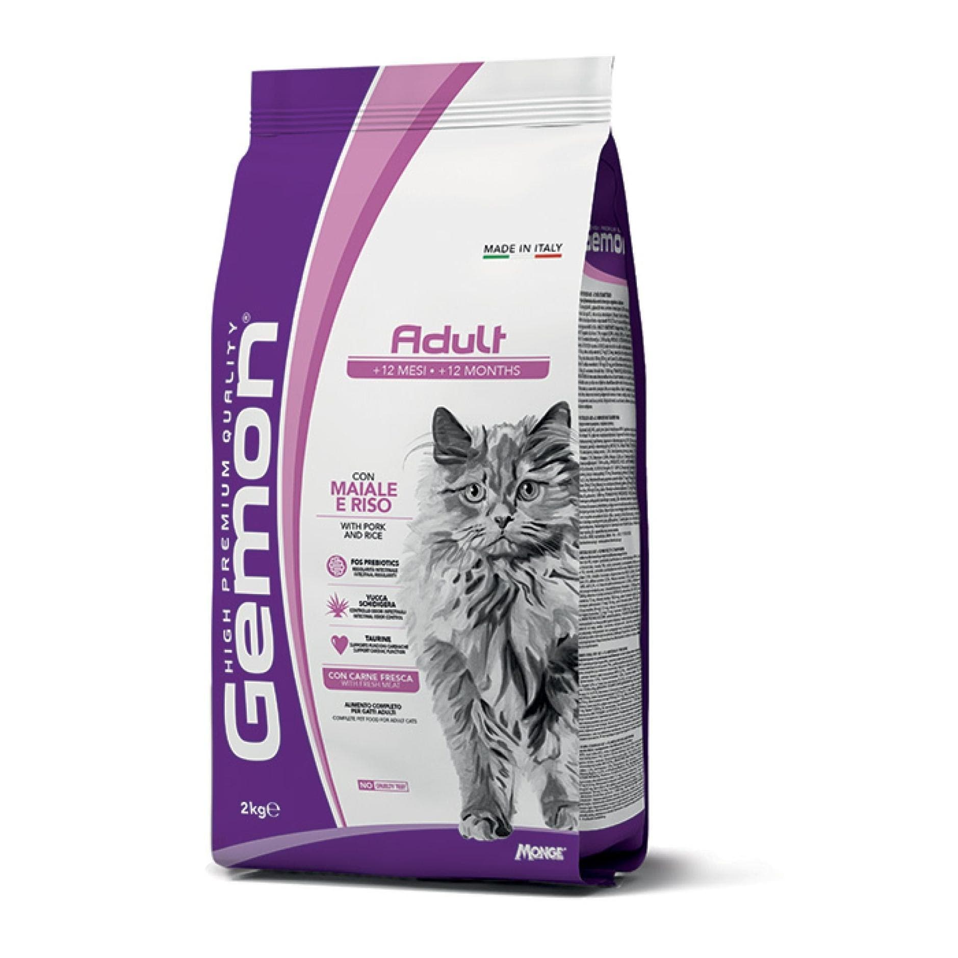 Monge Gemon gatto adult maiale e riso 2 kg crocchette per gatti adulti - 2