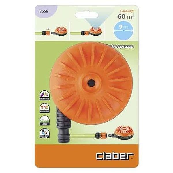 CLABER IRRIGATORE TURBO SPRUZZO PER IRRIGAZIONE FUORI TERRA 9M DI RAGGIO 8658 - 25