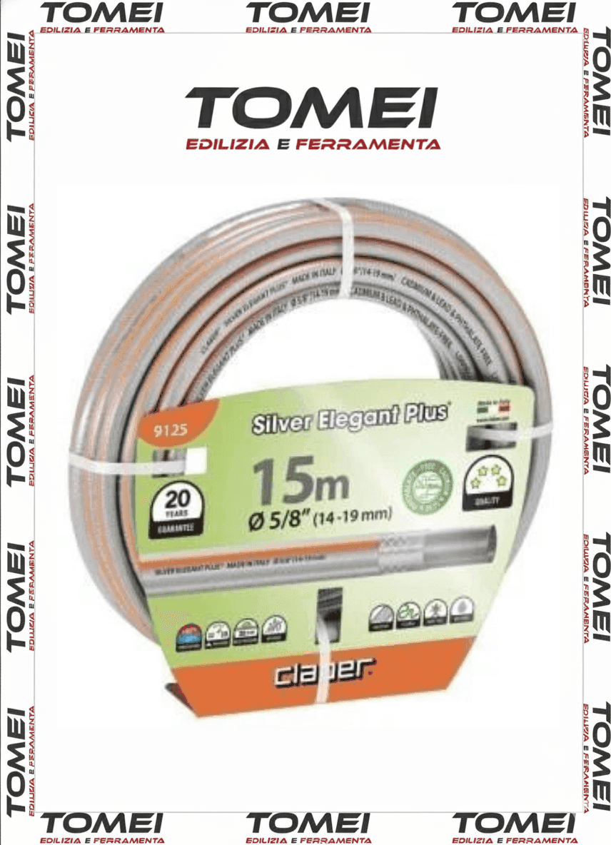 Claber tubo da giardino silver elegant plus tubo retinato da 5/8 15 m cod. 9125 - 22