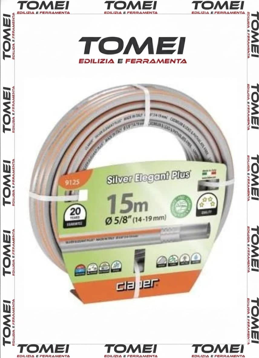 Claber tubo da giardino silver elegant plus tubo retinato da 5/8 15 m cod. 9125 - 41