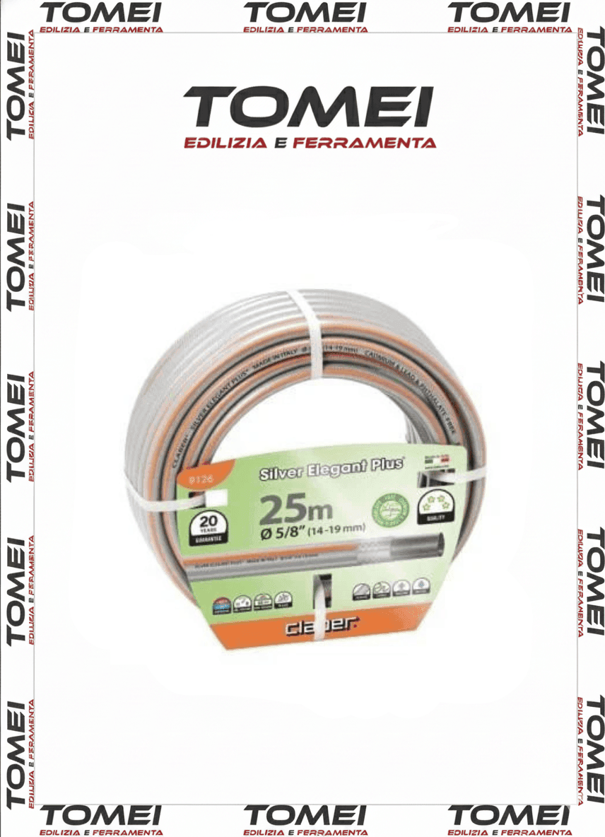 Tubo Retinato Claber Art 9126 Silver Elegant Plus 5/8" mm 14x19 rotolo da mt 25 - 3