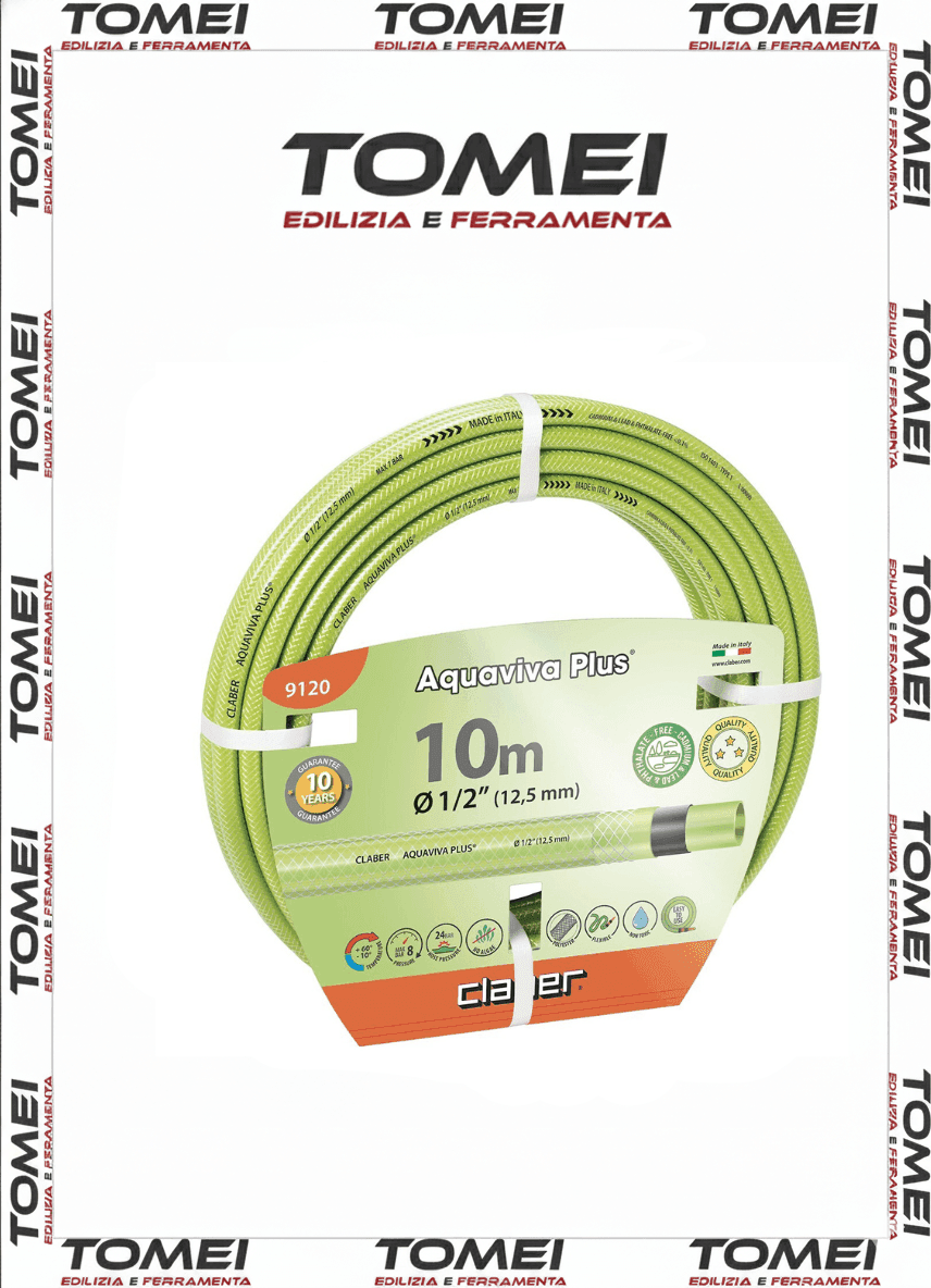 Tubo da giardino Irrigazione 1/2" 10 MT  Aquaviva Plus Giardino Orto CLABER 9120 - 16