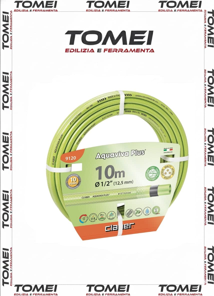 Tubo da giardino Irrigazione 1/2" 10 MT  Aquaviva Plus Giardino Orto CLABER 9120 - 44