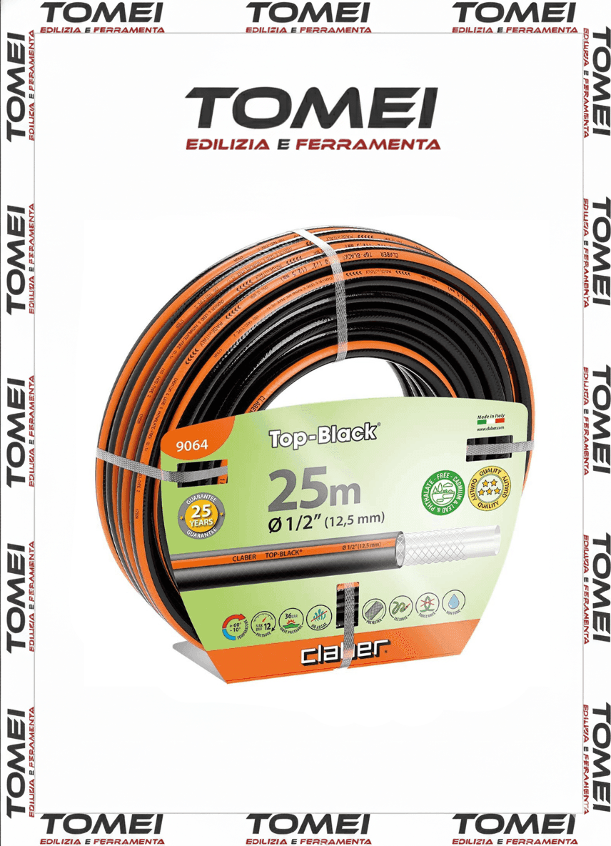 Tubo Irrigazione  Top-Black 1/2" 25 MT Antialghe Rinforzato 9064 CLABER - 3