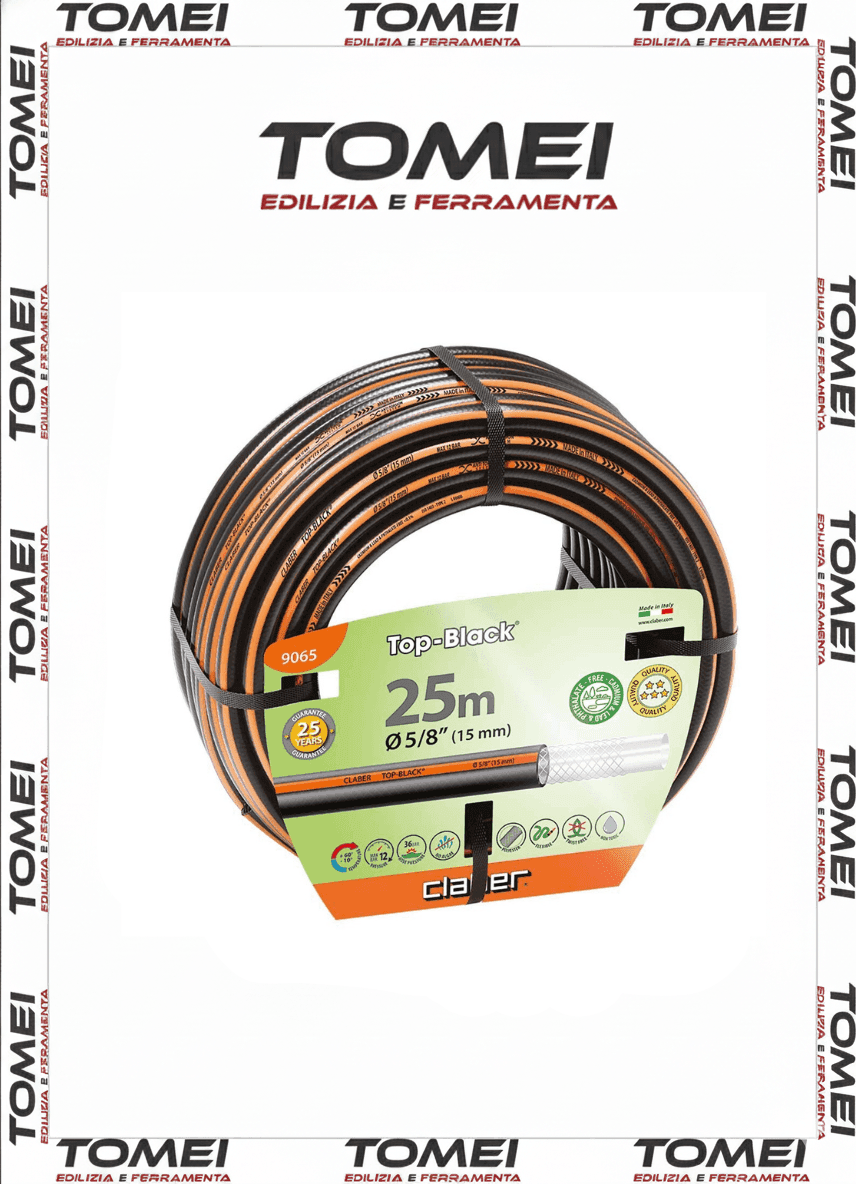 Tubo Irrigazione  Top-Black 5/8" 25 MT Antialghe Rinforzato 9065 CLABER - 24