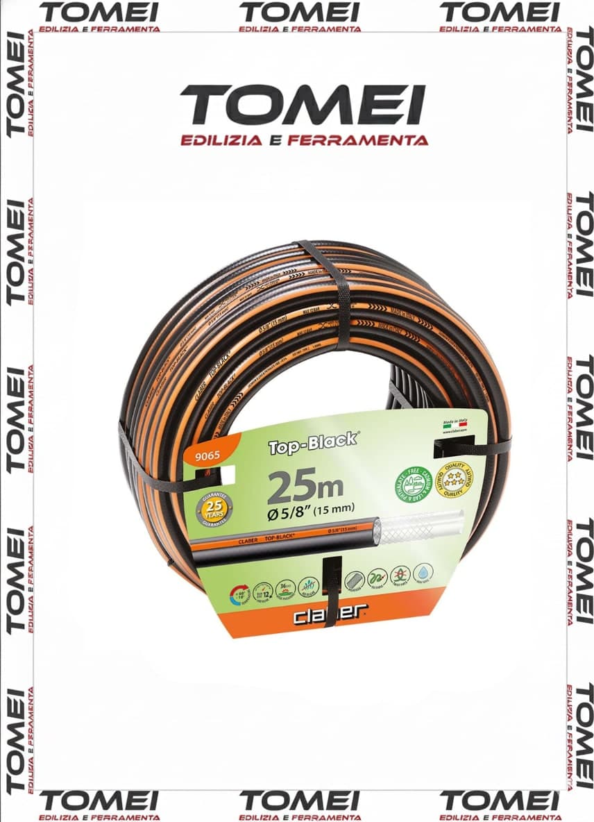 Tubo Irrigazione  Top-Black 5/8" 25 MT Antialghe Rinforzato 9065 CLABER - 35