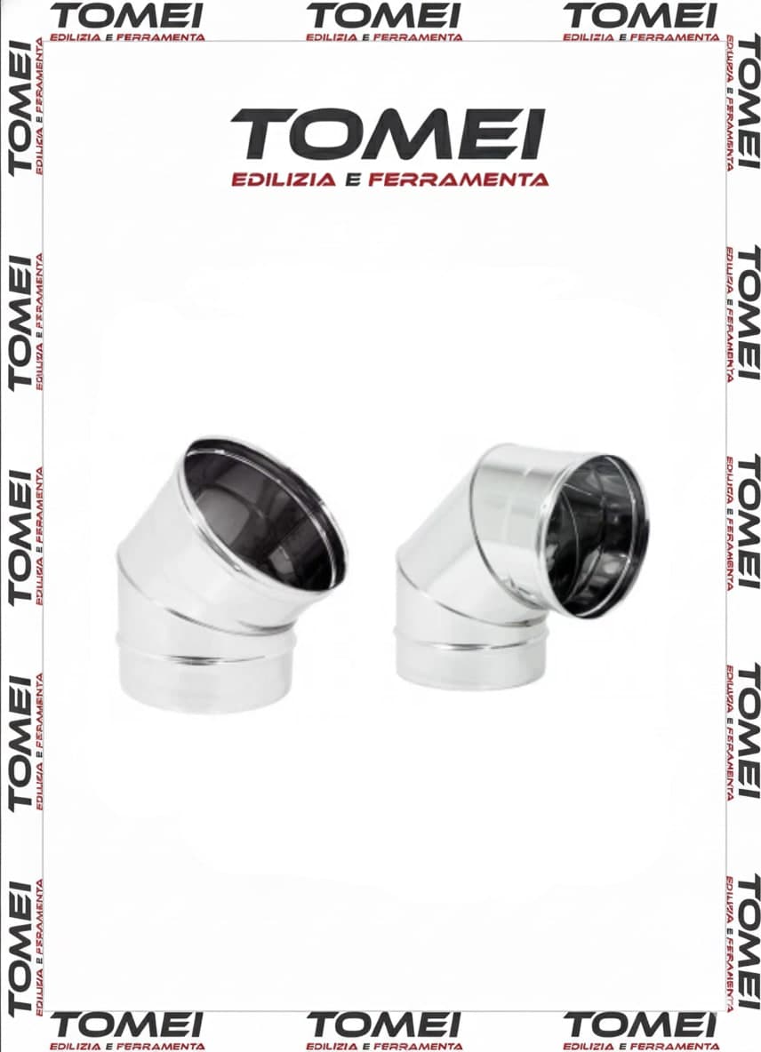 CURVA GOMITO CANNA FUMARIA Acciaio INOX 316 -45° 90°-ø80-100-200-250 - Stufa - 37