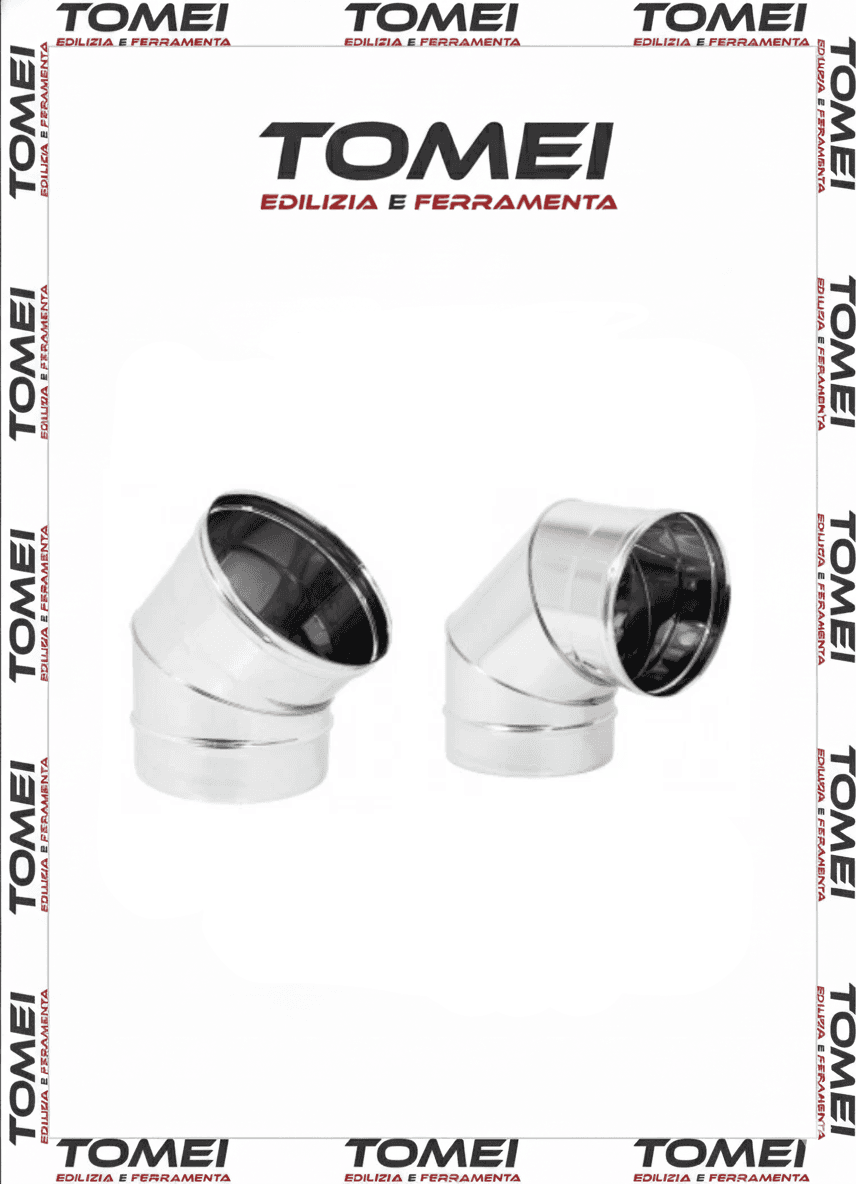 CURVA GOMITO CANNA FUMARIA Acciaio INOX 316 -45° 90°-ø80-100-200-250 - Stufa - 8