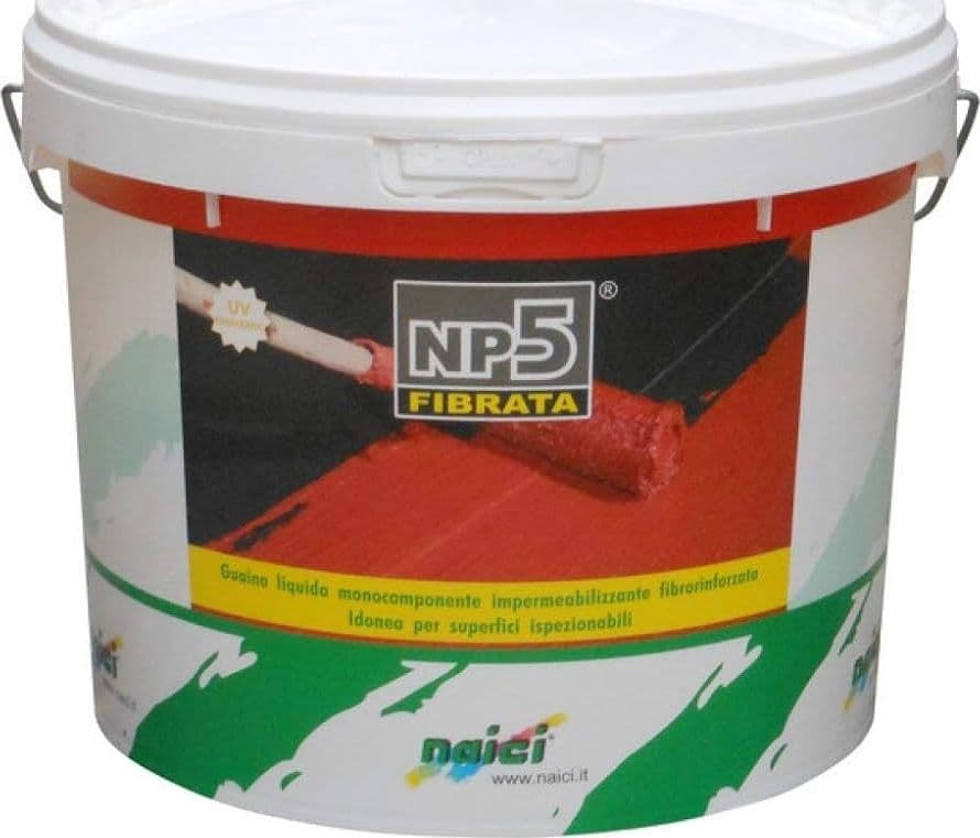 GUAINA LIQUIDA NAICI NP5 FIBRATA IMPERMEABILIZZANTE PER TERRAZZI GRIGIO 20 KG