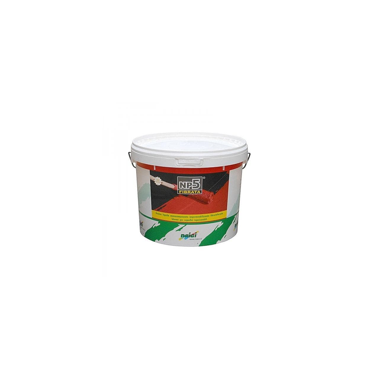 GUAINA LIQUIDA NAICI NP5 FIBRATA IMPERMEABILIZZANTE PER TERRAZZI Bianca 5 KG - 2
