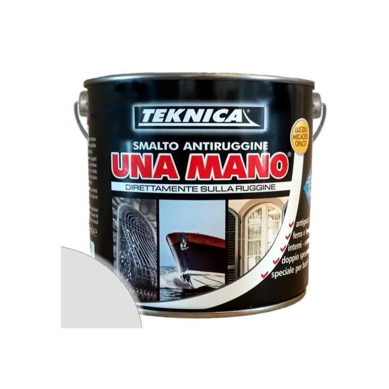 Smalto antiruggine UNAMANO 2,5LT TEKNICA Diretto sulla ruggine Grigio nebbia - 2