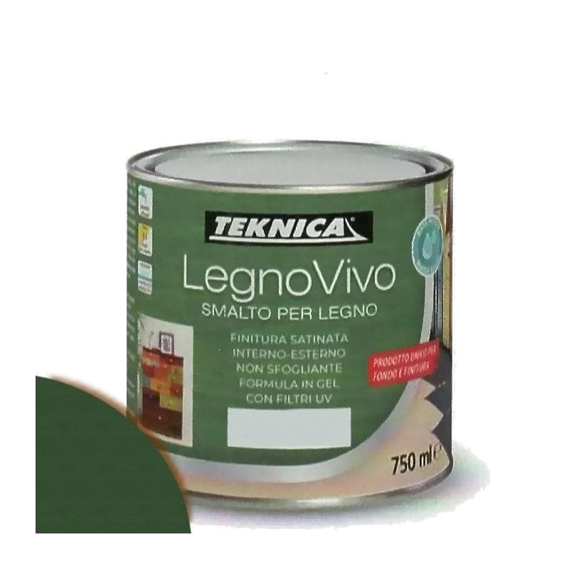 TEKNICA legno vivo smalto all'acqua per legno 750ml in gel vari colori - 15