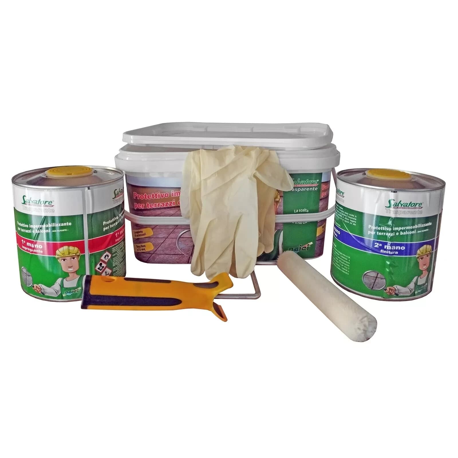 Naici SALVATORE kit protettivo impermeabilizzante per terrazzi e balconi 1+1 LT - 2