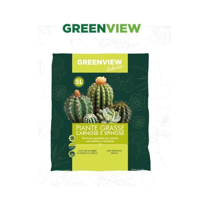 Greenview Terriccio per Cactacee CACTEA Per piante grasse e succulente 5 LT - 5
