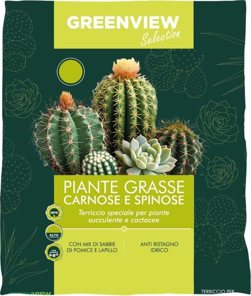 Greenview Terriccio per Cactacee CACTEA Per piante grasse e succulente 5 LT - 7
