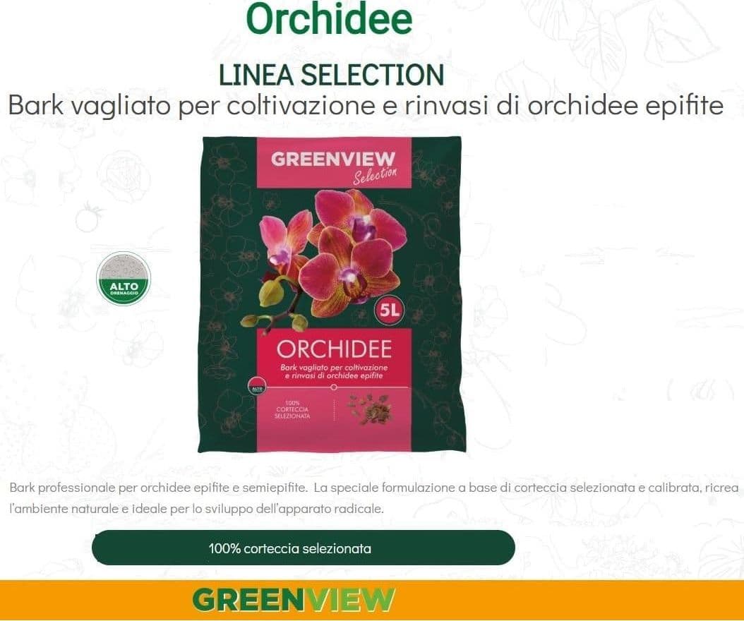Greenview Terriccio di alta Qualità Specifico per le piante per Orchidee 5LT - 7