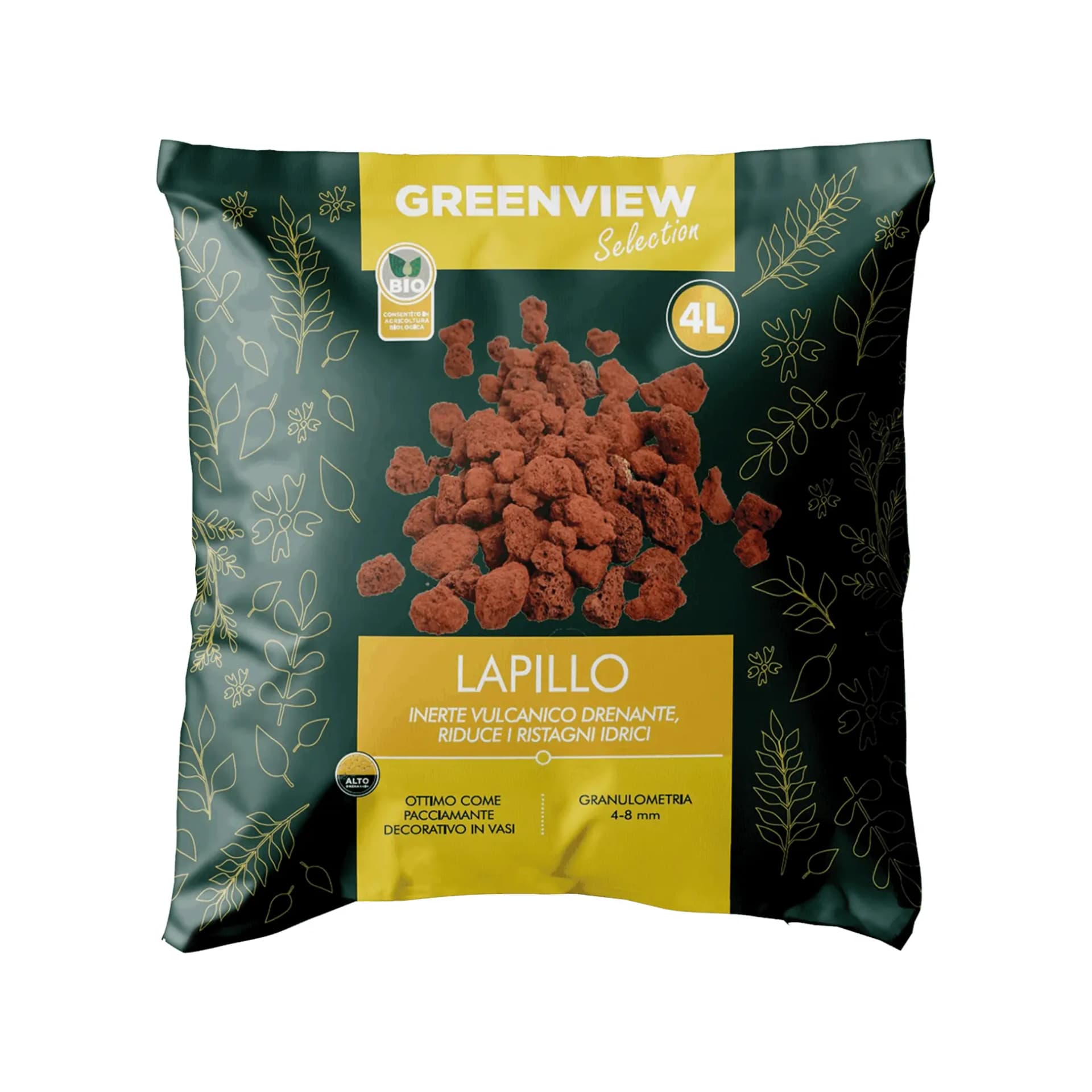lapillo vulcanico rosso GREENVIEW misura granitella 4/8 mm 4lt - 2