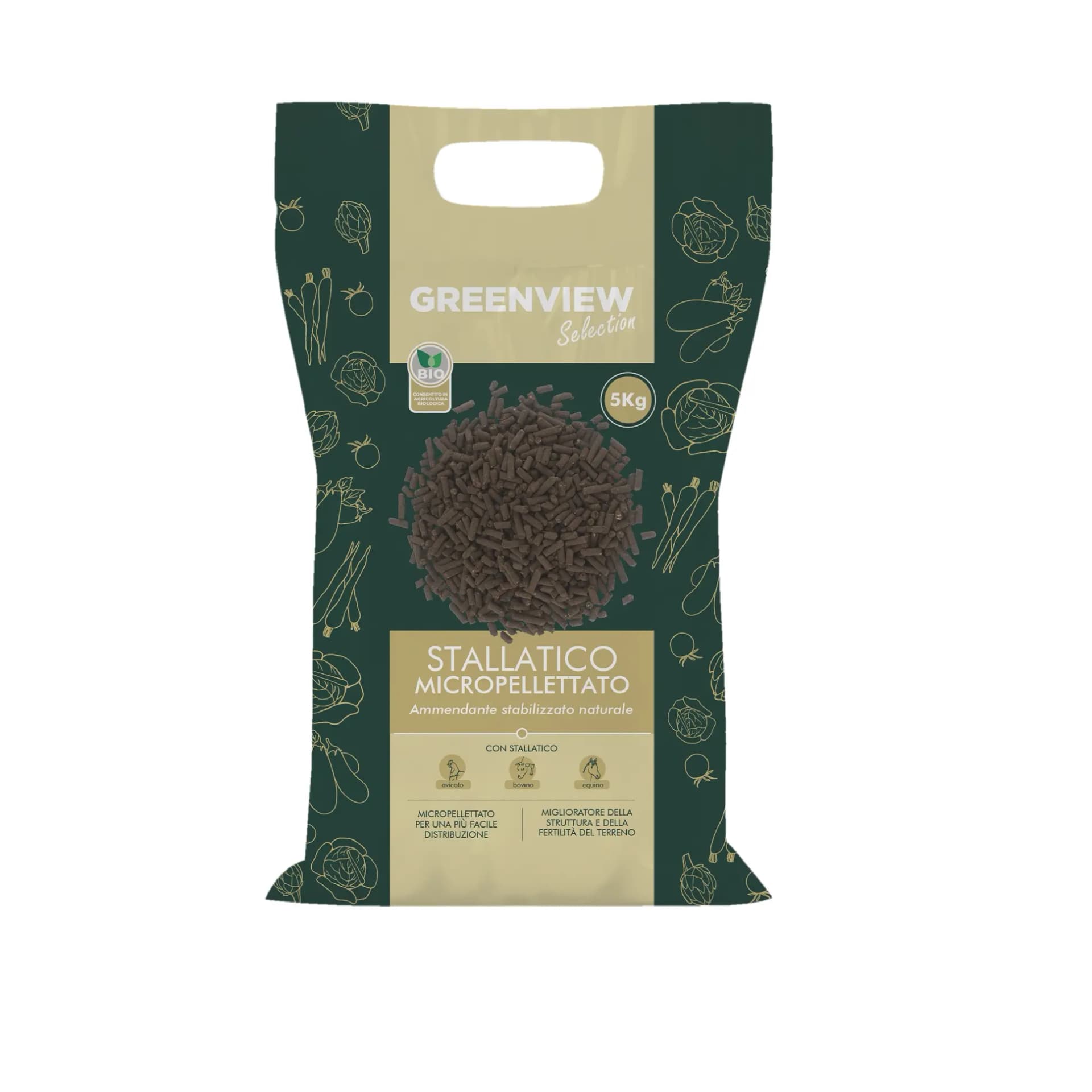 Stallatico Pellettato GREENVIEW Concime Organico Biologico Azotato  5 kg - 2