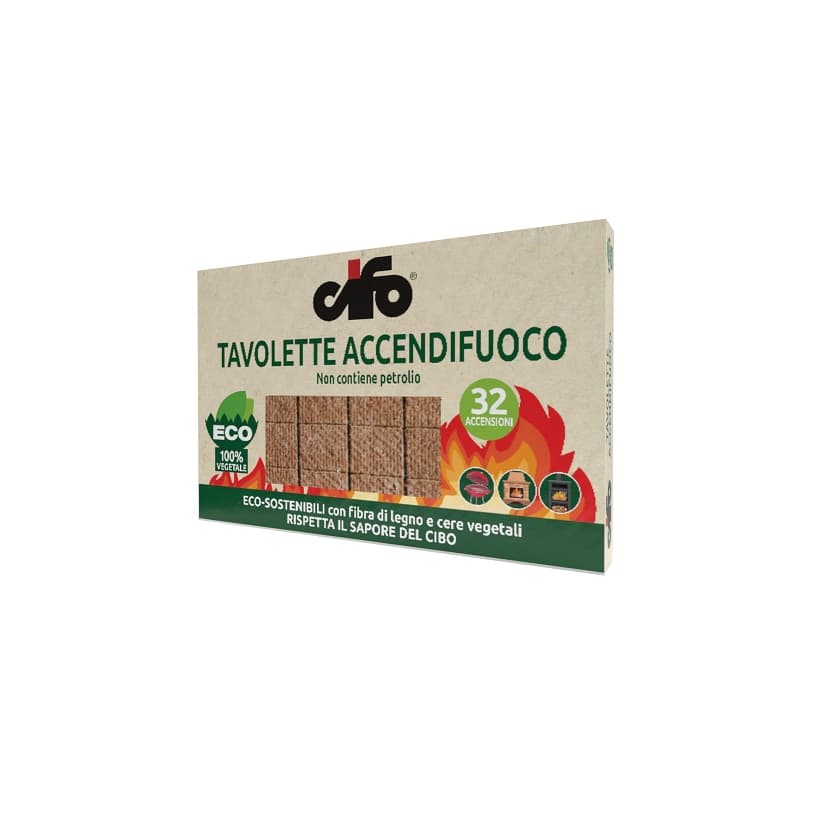 Tavolette Accendi fuoco 32 accensioni 100% vegetale CIFO ecosostenibili 5 PZ - 2