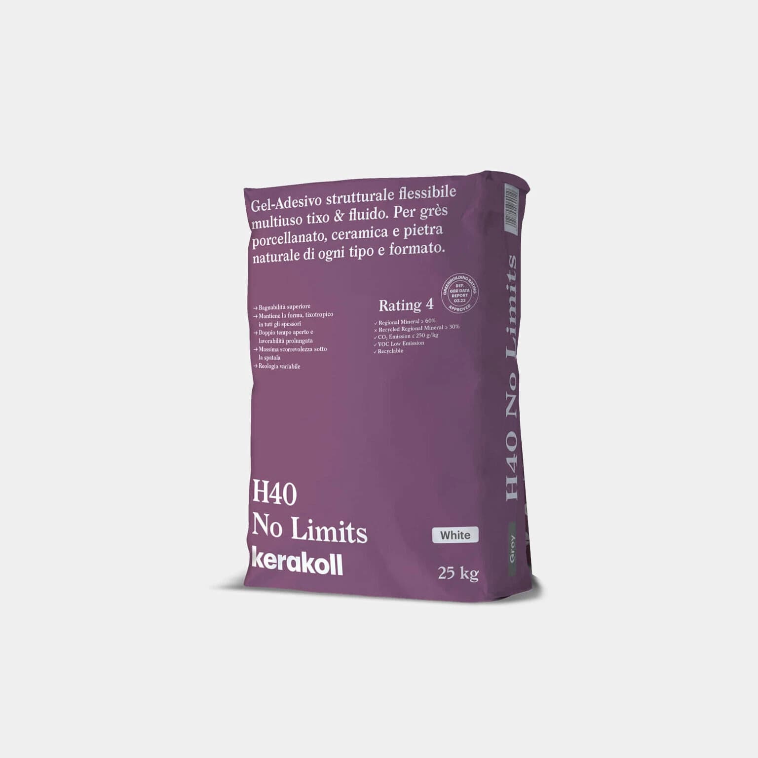 Kerakoll H40 No Limits Colla per Piastrelle Multiuso Gres Pietra Confezione 25kg - 6