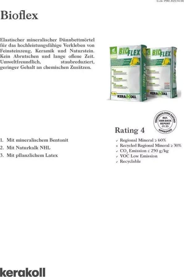 KeraKoll Bioflex malta adesiva colla per piastrelle C2TE grigio 25 kg - 2