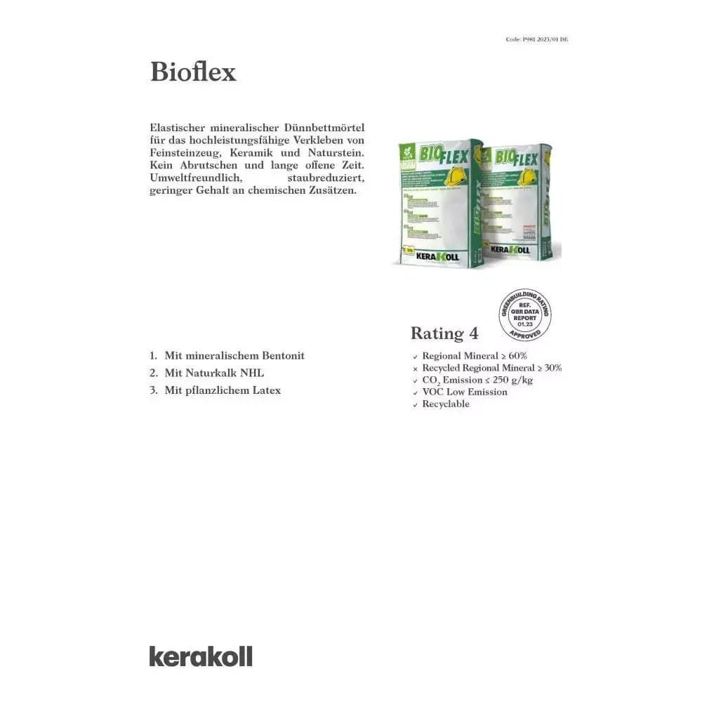 KeraKoll Bioflex malta adesiva colla per piastrelle C2TE grigio 25 kg - 11