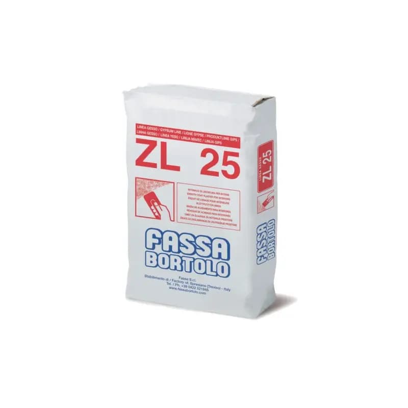 Rasante Bianco ZL 25 Fassa per lisciatura Interna a base di calce cemento 25 Kg - 3