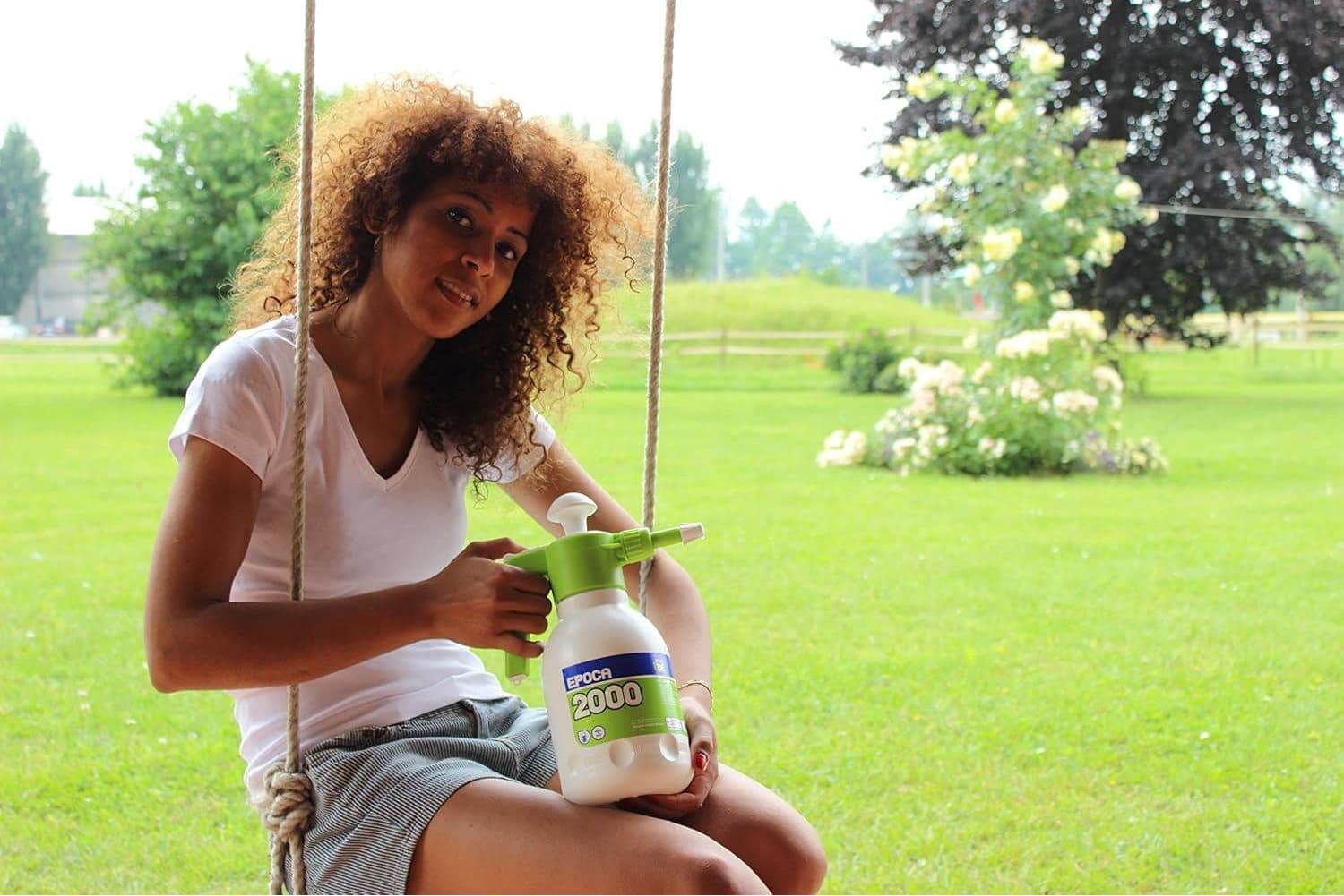 Spruzzatore a pressione per giardinaggio spruzzino manuale da 2LT nebulizza 360° - 6