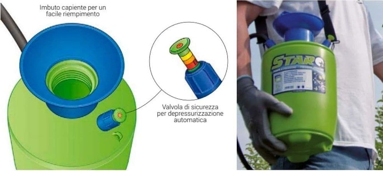 EPOCA Pompa a spalla manuale nebulizzatore 7lt per disinfestazione irrorazione - 2