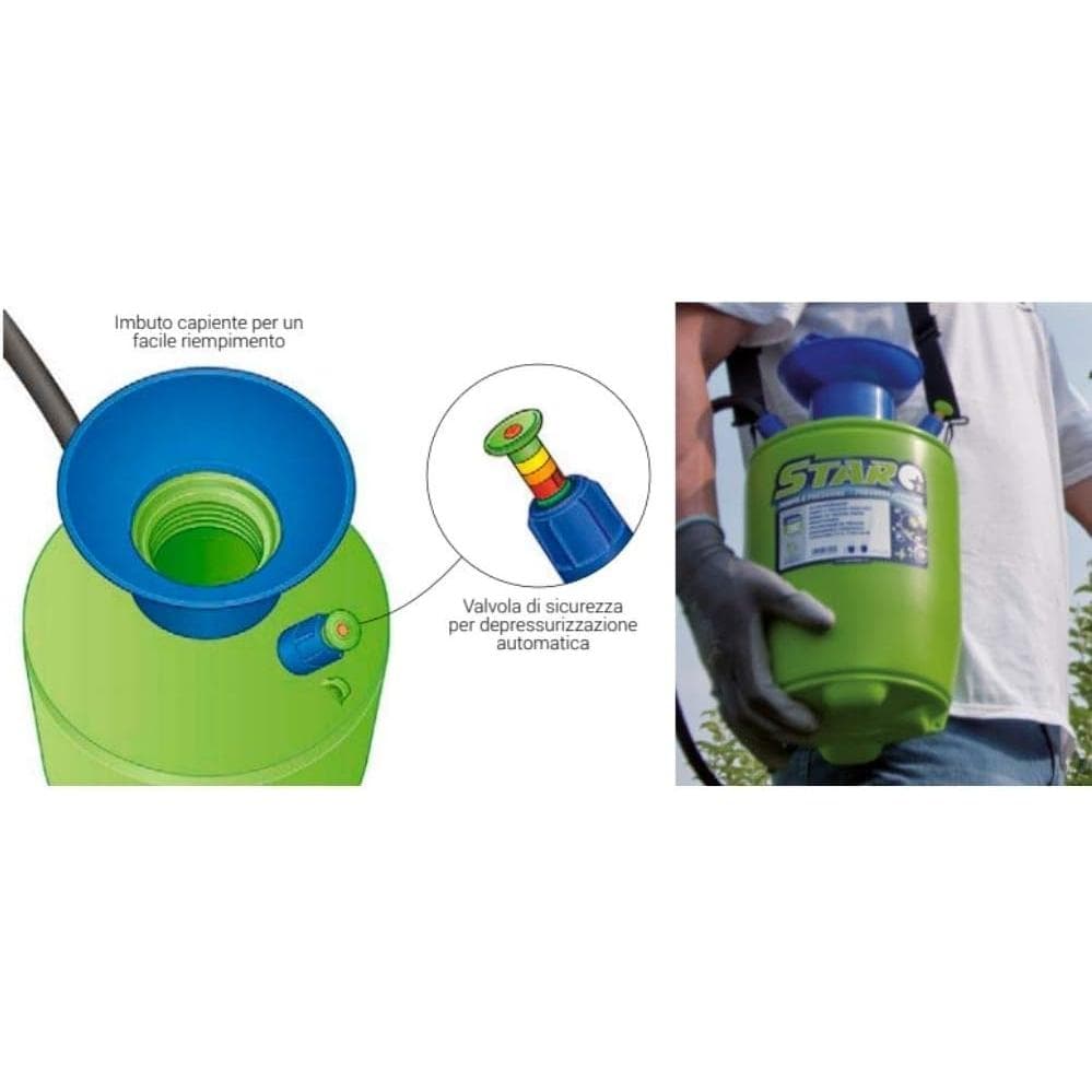 EPOCA Pompa a spalla manuale nebulizzatore 7lt per disinfestazione irrorazione - 8