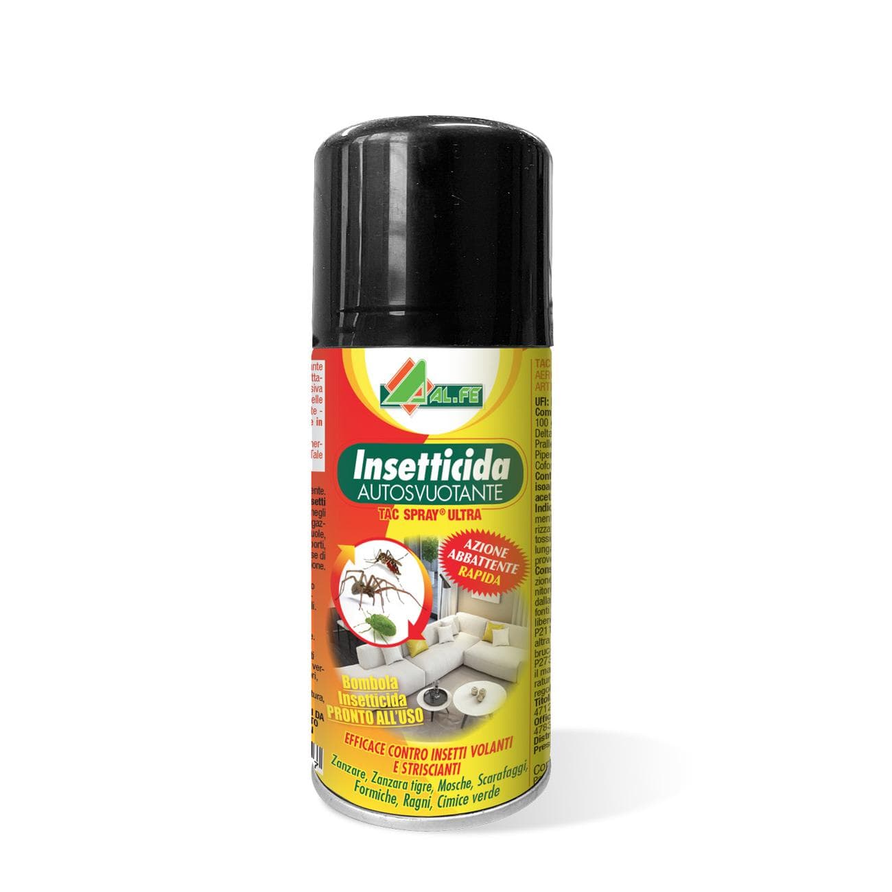 AL.FE TAC SPRAY INSETTICIDA AUTOSVUOTANTE 150ML BLATTE CIMICI ZANZARE INSETTI - 2