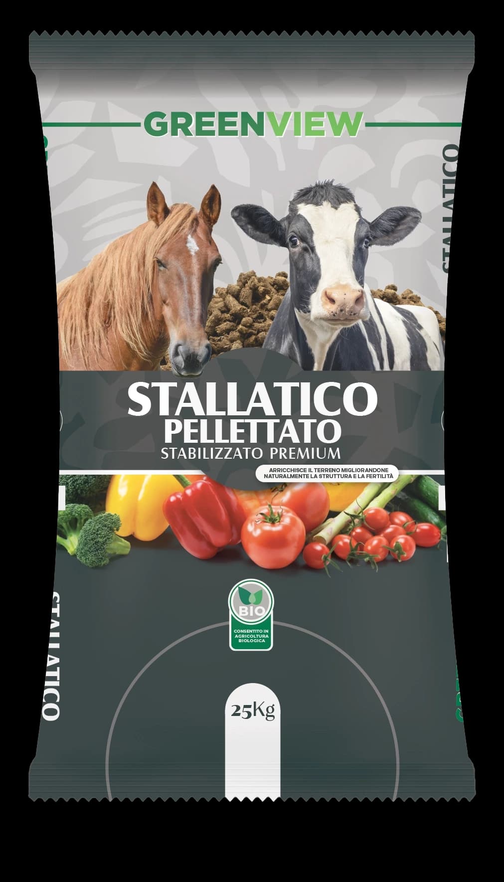 Stallatico Pellettato Concime Organico Biologico Azotato Greenview 25Kg