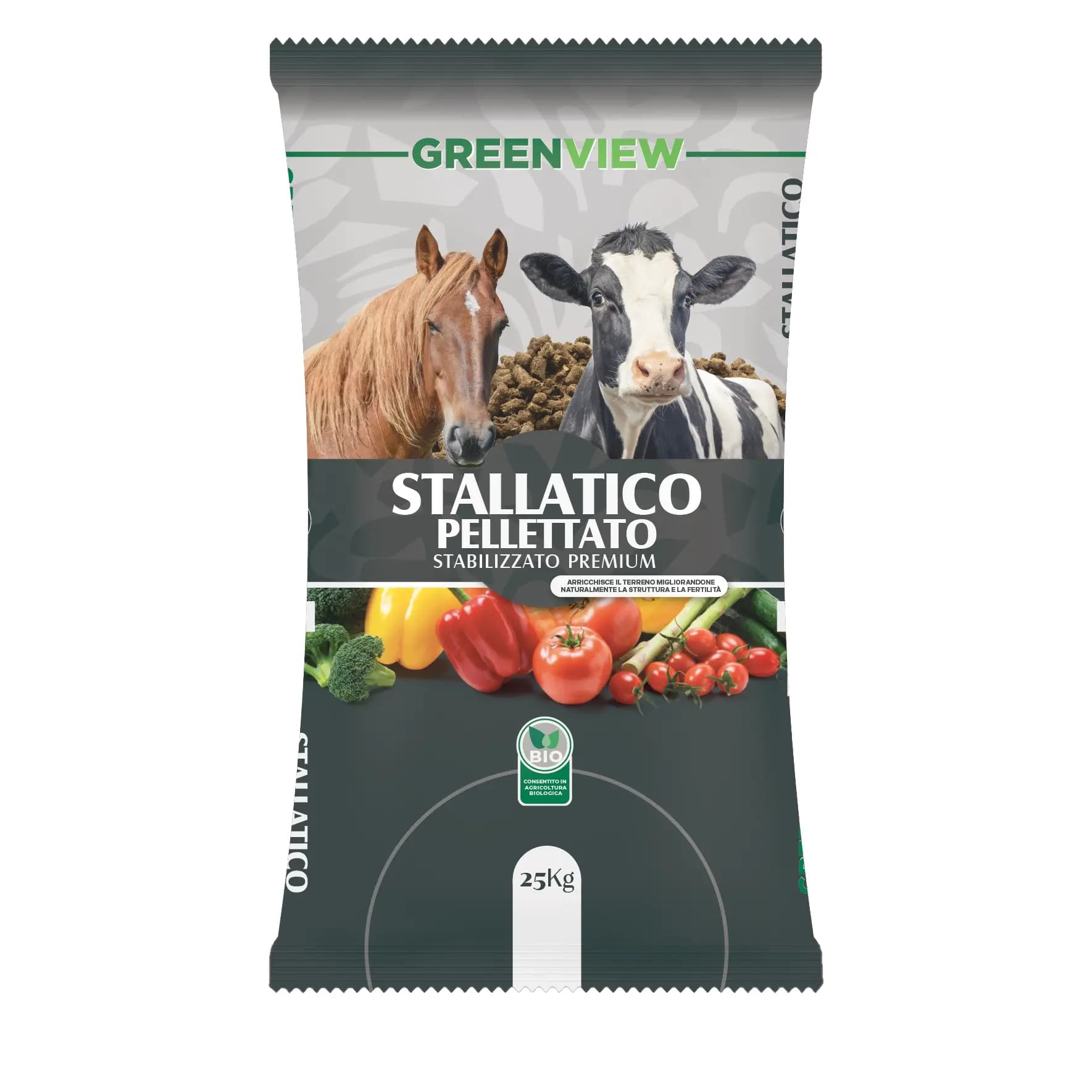 Stallatico Pellettato Concime Organico Biologico Azotato Greenview 25Kg - 2