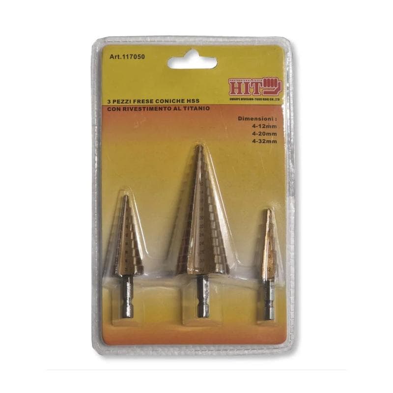 KIT FRESE CONICHE HIT ART. 117050 PER LAVORAZIONE METALLI OFFICINA 150310 - 3