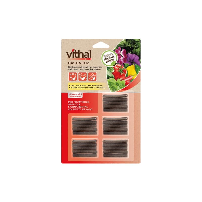 CONCIME FERTILIZZANTE 25 BASTONCINI PRONTI ALL'USO, BASTINEEM VITHAL BIO KB - 2
