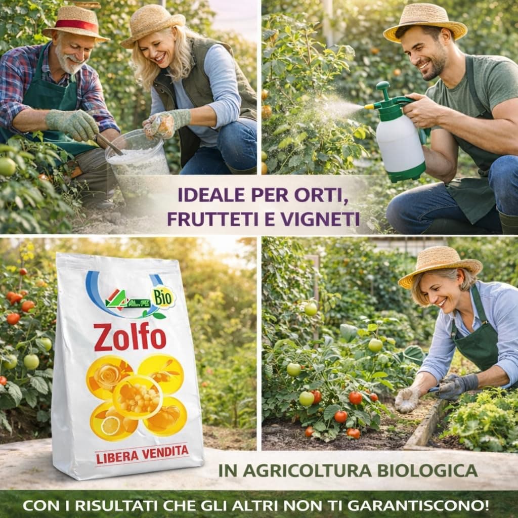 Zolfo In Polvere 1 Kg Per Orto 92% Consentito In Agricoltura Biologica AL.FE - 2