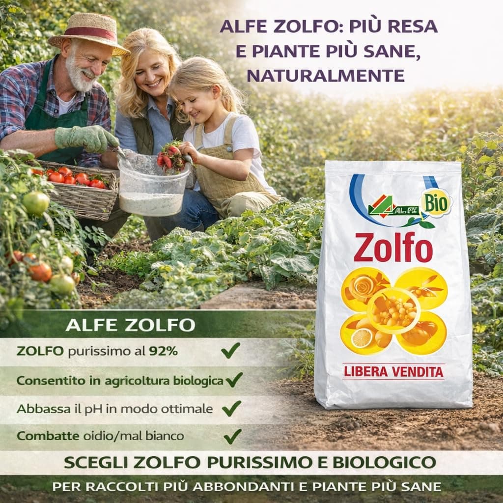 Zolfo In Polvere 1 Kg Per Orto 92% Consentito In Agricoltura Biologica AL.FE - 3