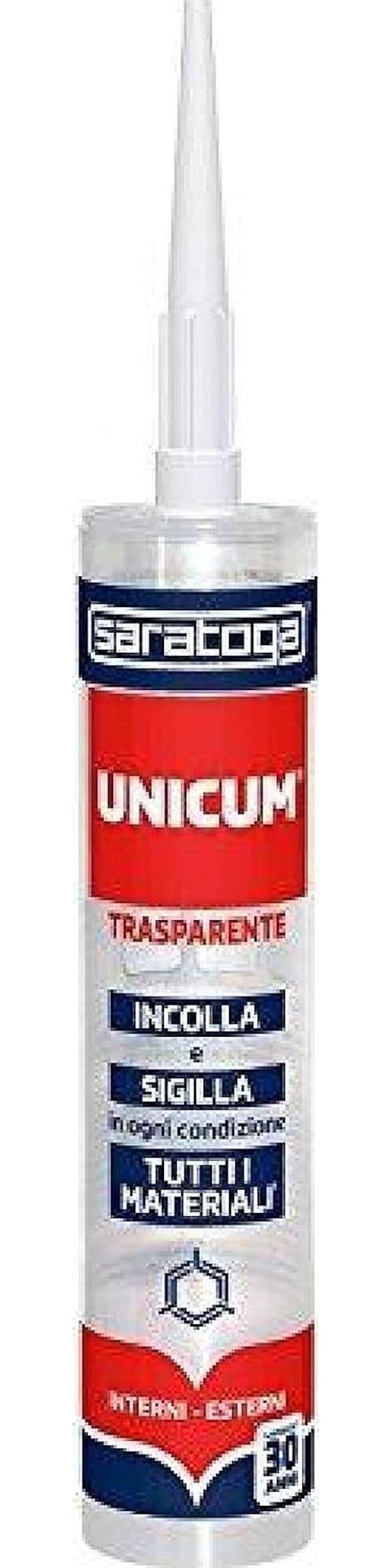 Adesivo siggilante saratoga unicum Trasparente 300 gr e bianco 460gr forte presa - 2