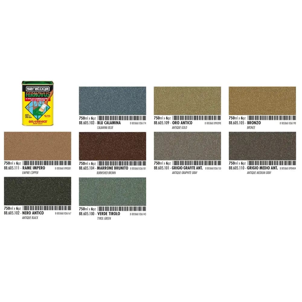 Fernovus Saratoga Vernice Gel Pittura Smalto Antiruggine effetto 2in1 da 750 ml - 11