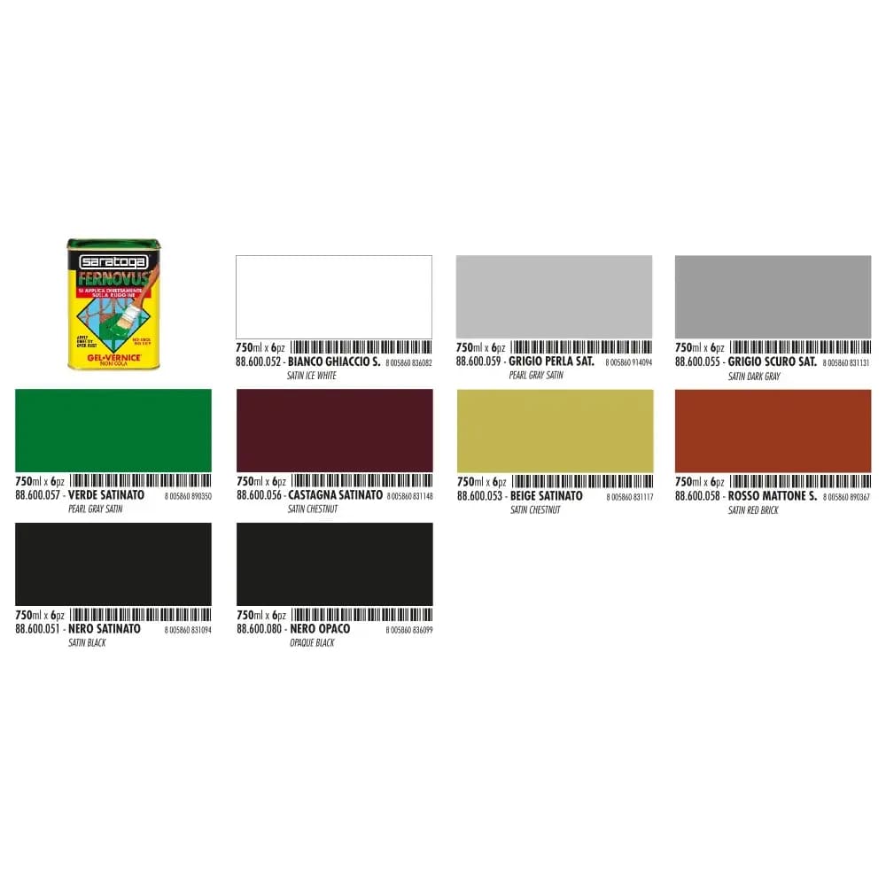 Fernovus Saratoga Vernice Gel Pittura Smalto Antiruggine effetto 2in1 da 750 ml - 10