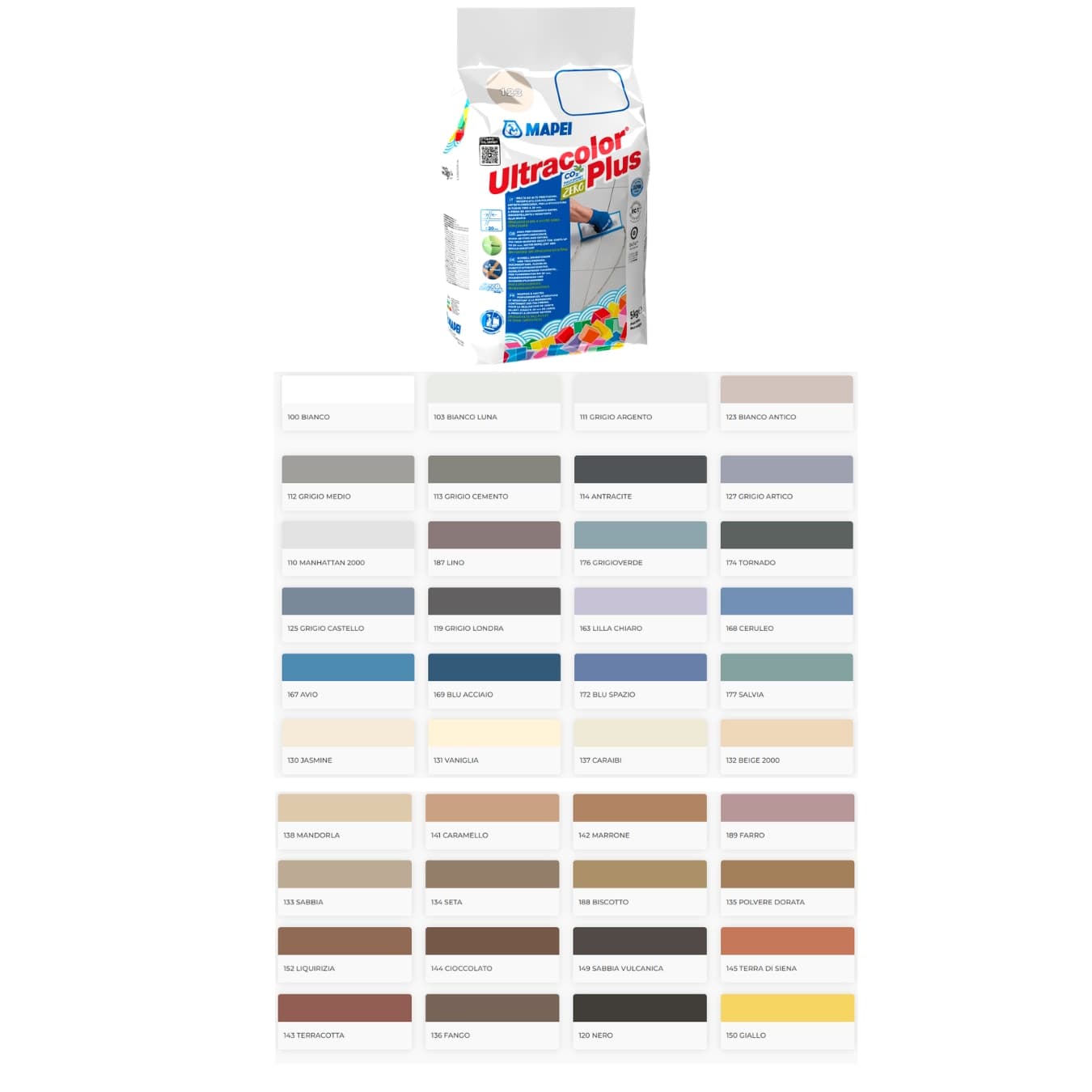 Mapei Ultracolor Plus Stucco per Fughe per Pavimenti in Colori Vari in sacco 5kg - 6